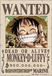 Monkey D Luffy From One Piece Wanted Poster Cross-stitch 