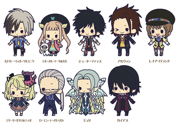 Tales of Zestiria the X Chibi Character Trading Rubber Strap Set