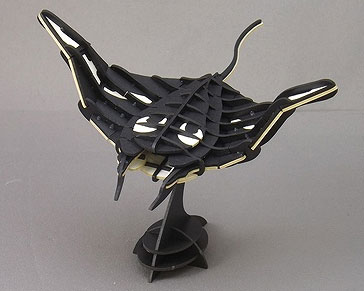 ３Ｄペーパーパズル　ナンヨウマンタ　　黒／白（小）