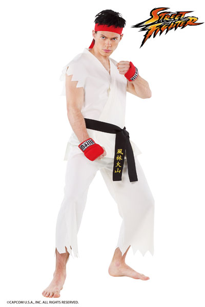 Game STREET FIGHTER V Ryu Ken Cos Costume Karate Outfit Boxing Gloves  Clothiing