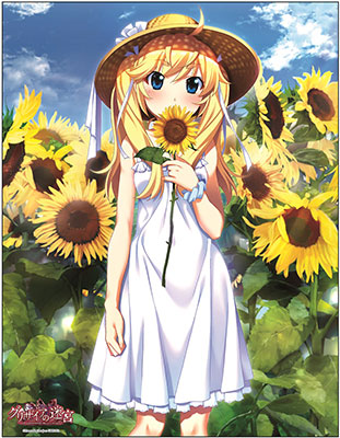 Anime girl with a straw hat in a sunflower field Tote Bag for