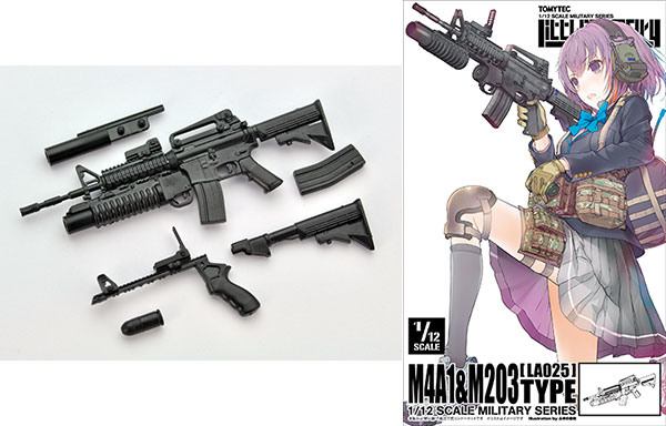 Tomytec LittleArmory LA025 1/12 M4A1 & M203 Type Plastic Model รูปภาพ 1