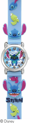 Stitch Character Quartz Blue Leather Band Wrist Watch