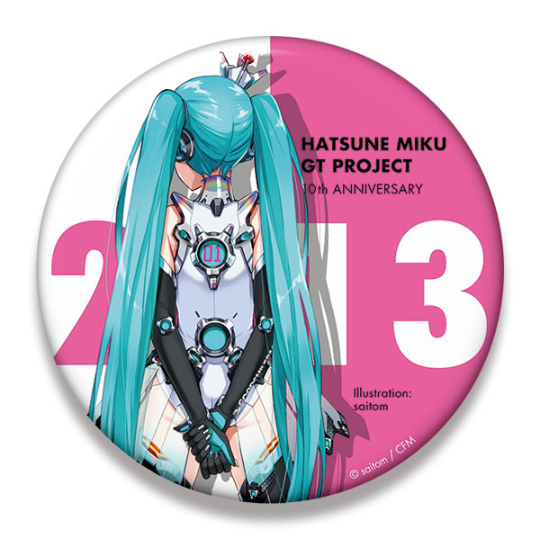 AmiAmi [Character & Hobby Shop]  Hatsune Miku Racing Ver.2013 - Big Tin  Badge: 10th Memorial Design 5(Released)