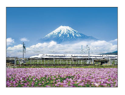 ﾔﾉﾏﾝ05-1016れんげの花と富士山