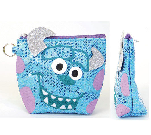 Tokyo Disney Resort Monsters Inc Sully & Mike Face Plush Pass Case Coin  Purse