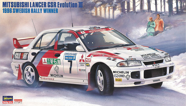 Hasegawa 1/24 Mitsubishi Lancer Evolution III "1996 Swedish Rally Winner" Plastic Model Kit hình ảnh 1