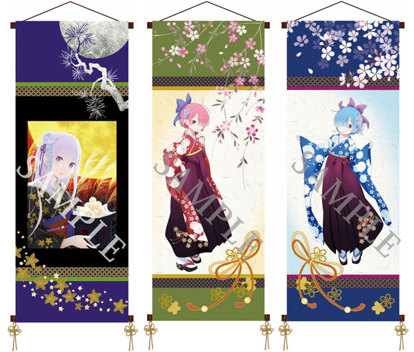 Re:Zero Starting Life in Another World Wall Scroll Emilia, Rem & Ram