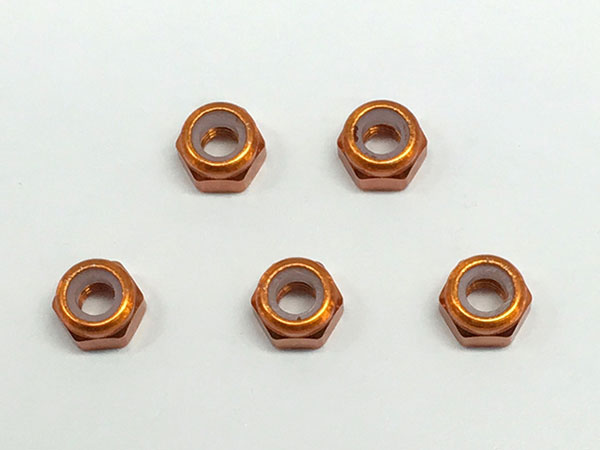 AmiAmi [Character & Hobby Shop] | M3 Al Nylon Nut Orange 5pcs Set 