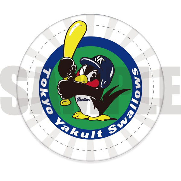 Yakult Swallows mascot, black bird, red and white