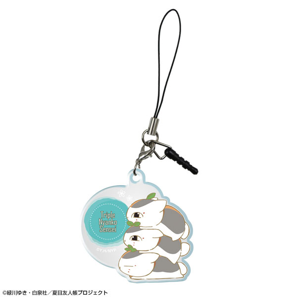 License Agent Natsume Yuujinchou Acrylic Earphone Jack Accessory Design 05 (Triple Nyanko Sensei /B) รูปภาพ 1