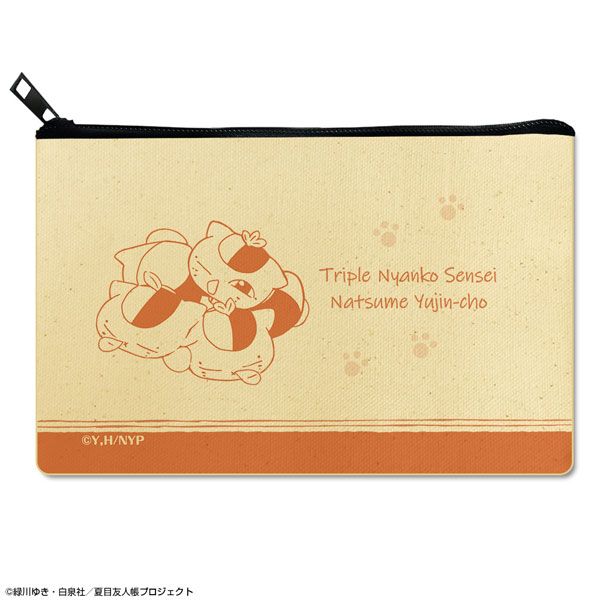 License Agent Natsume Yuujinchou Flat Pouch Ver.2 Design 02 (Triple Nyanko Sensei /A) hình ảnh 1