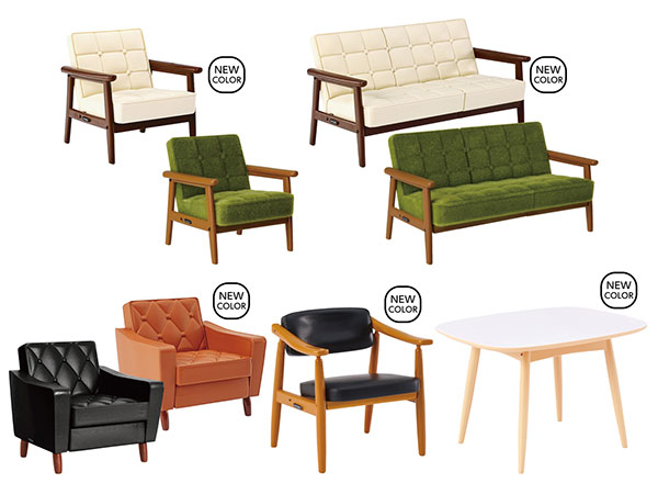 カリモク60ミニチュアファニチャー 全種（全8種）セット ケンエレファント ガチャ ミニチュア家具 インテリア カリモク60 MINIATURE FURNITURE 第2弾 NEW COLOR ver.