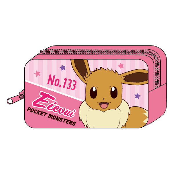 Japan Pokemon Mini Pouch - Pikachu & Eevee / White