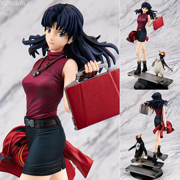 GALS Series Rebuild of Evangelion Misato Katsuragi & Penpen Complete Figure