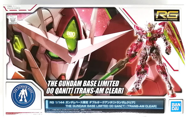 BANDAI SPIRITS RG 1/144 Gundam Base Exclusive 00 QAN [T] [Trans Am Clear] Plastic Model (Gundam Base Exclusive)