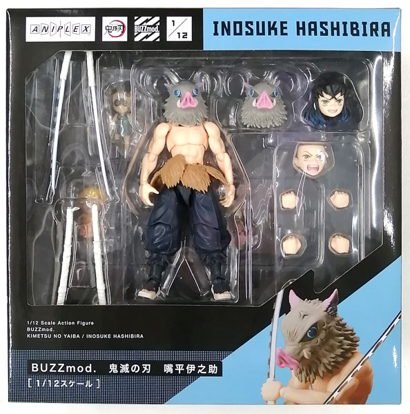 Aniplex BUZZmod. Demon Slayer: Kimetsu no Yaiba Inosuke Hashibira 1/12 Action Figure (ANIPLEX+ Exclusive)
