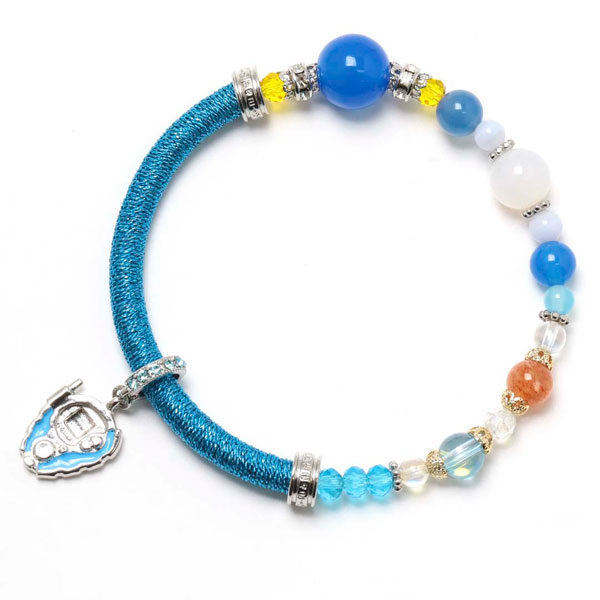 Silver Lockit Beads Bracelet, Silver and Blue Polyester Cord - Categories