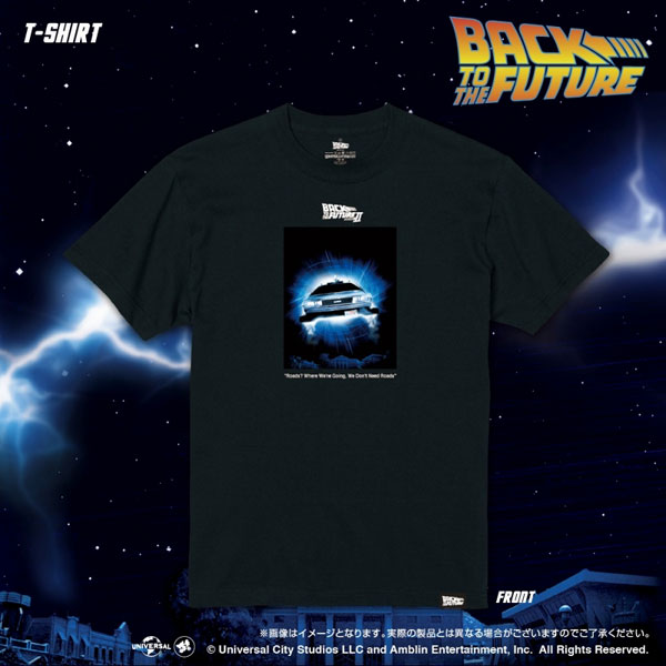 AmiAmi [Character & Hobby Shop]  Mamegyorai Special Order Model Back To  The Future PART 2 / DeLorean (Flying Ver.) T-shirt Black S Size(Released)