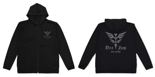 Mobile Suit Gundam Unicorn Neo Zeon Thin Dry Hoodie /BLACK-XL