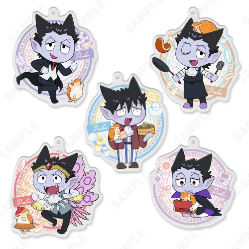 Anime Keychain The Vampire Dies in No Time Kyuuketsuki Sugu Shinu Draluk  Ronald Acrylic Keyring strap Figure hanging 6cm