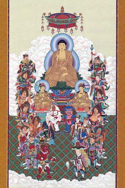 Aﾜﾝ1000-896十六善神図