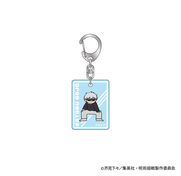 AmiAmi [Character & Hobby Shop]  Jujutsu Kaisen Jirori Rubber Paint  Acrylic Keychain -Exercise ver- Satoru Gojo(Released)