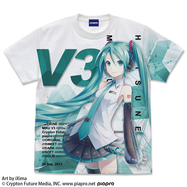 COSPA Hatsune Miku V3 Full Graphic T-shirt Ver.3.0 /WHITE-M รูปภาพ 1