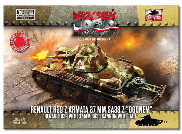 AmiAmi [Character & Hobby Shop] | 1/72 French Renault R39 Light Tank SA38  Turret Mounted Type w/Tail Skid Plastic Model(Released)