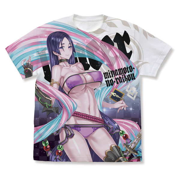 COSPA Fate/Grand Order Lancer/Minamoto no Raikou Full Graphic T-shirt /WHITE-XL รูปภาพ 1