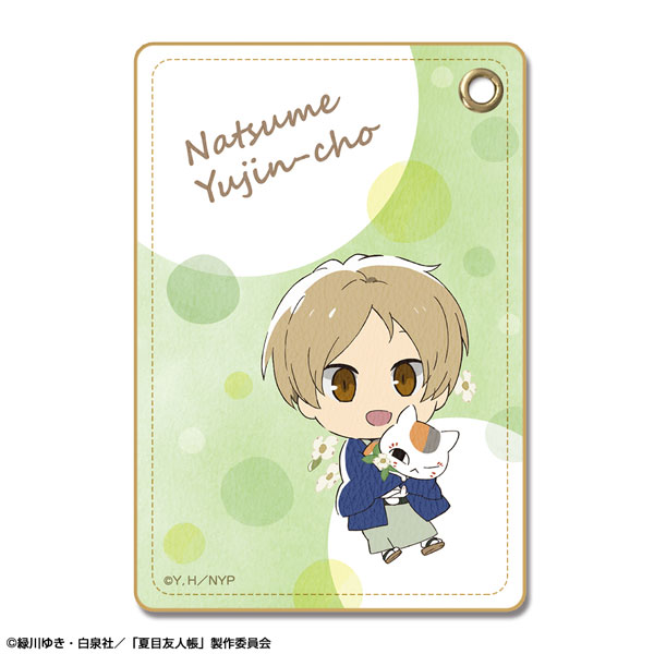 License Agent Natsume Yuujinchou Leather Pass Case Ver.3 Design 01 (Takashi Natsume & Nyanko Sensei) รูปภาพ 1