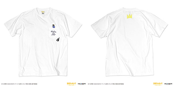 TVアニメ「王様ランキング 勇気の宝箱」キャラクターポケットTシャツ5(ボッジとカゲ) ホワイト L[AIR TWOKYO]《発売済・在庫品》