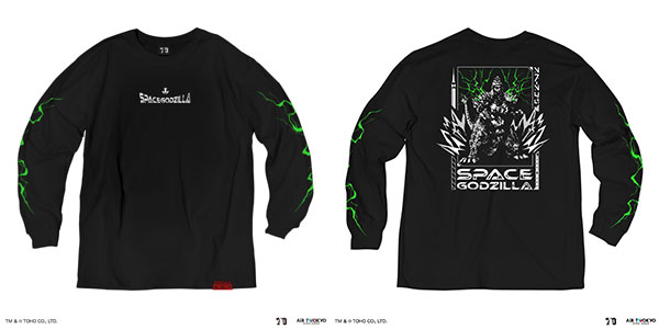 ゴジラ 70周年記念 平成・VSシリーズ キャラクターイラスト ロングスリーブTシャツ 2(スペースゴジラ) ブラック L[AIR TWOKYO]《発売済・在庫品》