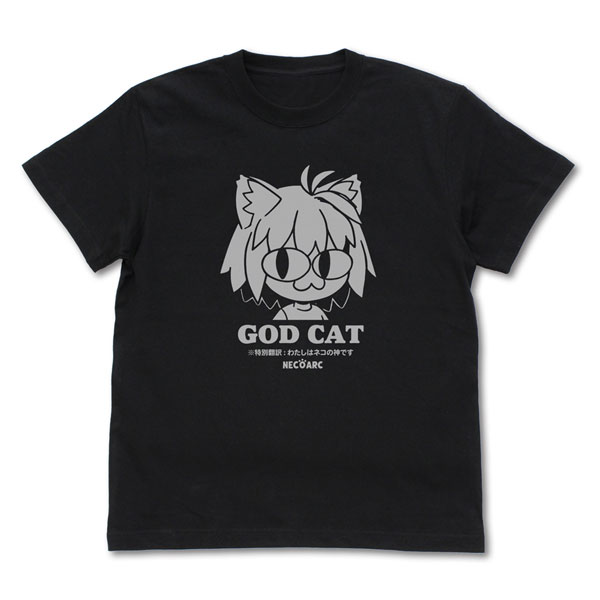 COSPA Tsukihime -A piece of blue glass moon- GOD CAT Neko Arc T-shirt /BLACK-XL