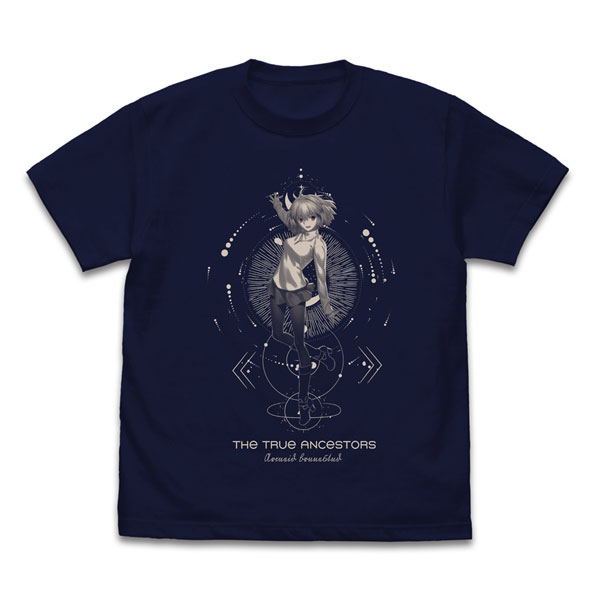 COSPA Tsukihime -A piece of blue glass moon- Yoru o Kakeru Shiroi Keshin Arcueid Brunestud T-shirt /NAVY-L