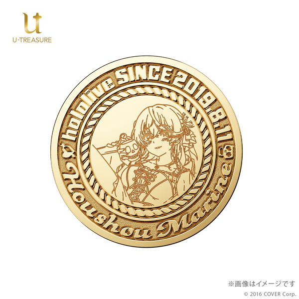 【限定販売】【特典】ホロライブ 宝鐘マリン記念コイン シルバー(イエローゴールドコーティング)