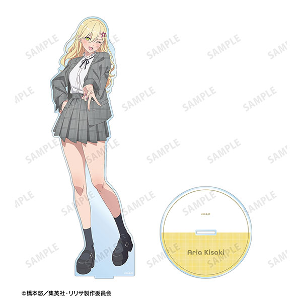 (s)TVｱﾆﾒ『2.5次元の誘惑』 描き下ろし 喜咲ｱﾘｱ ﾁｪｯｸ柄ｺｰﾃﾞver. 特大ｱｸﾘﾙｽﾀﾝﾄﾞ