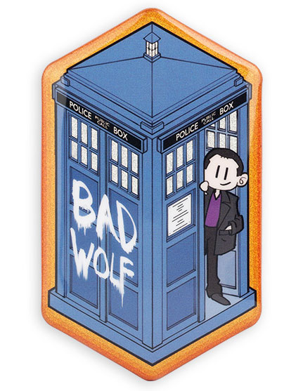SCIFI Fanspace Doctor Who 9th Doctor Series Tin Badge