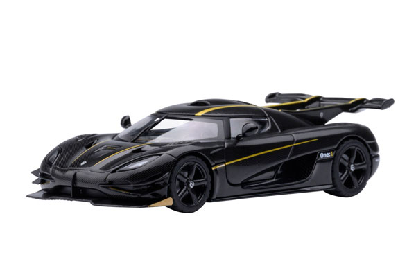 Autoart 1/64 Koenigsegg One:1 (Carbon Black/Gold) hình ảnh 1