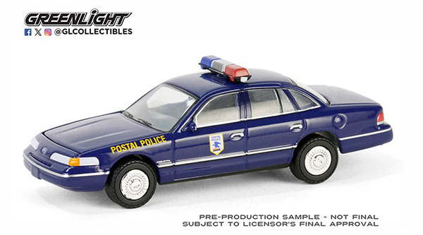 GreenLight 1/64 1992 Ford Crown Victoria Police Interceptor - United States Postal Service (USPS) Postal Police
