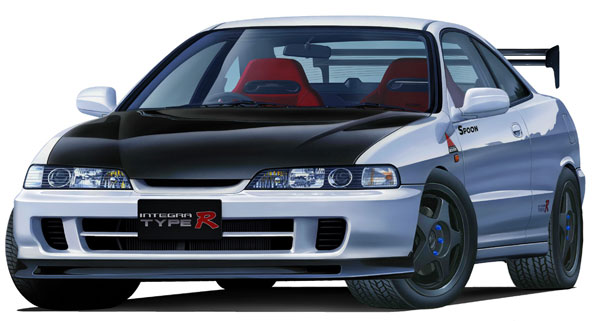 1/24 Inch-up Series No.333 Spoon New Integra Type R (DC2) (w/GT, W Wing) Plastic Model
