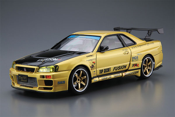 Aoshima The Tuned Car No.15 1/24 Top Secret BNR34 Skyline GT-R '99 (Nissan) Plastic Model รูปภาพ 1