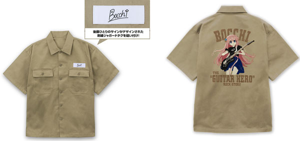 COSPA Anime "BOCCHI THE ROCK!" Hitori Gotoh Embroidery Work Shirt Playing the guitar Ver. 2025MODEL/SAND KHAKI-M รูปภาพ 1