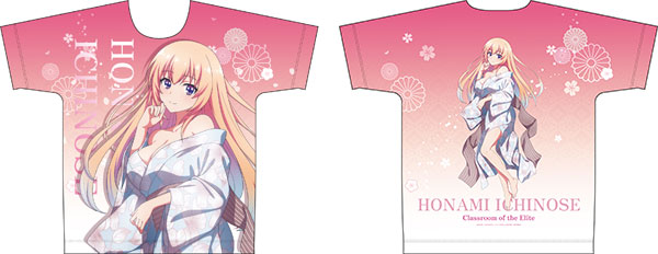 Youkoso Jitsuryoku Shijou Shugi no Kyoushitsu e New Illustration Full Graphic T-shirt Honami Ichinose (Japanese Clothes) XL