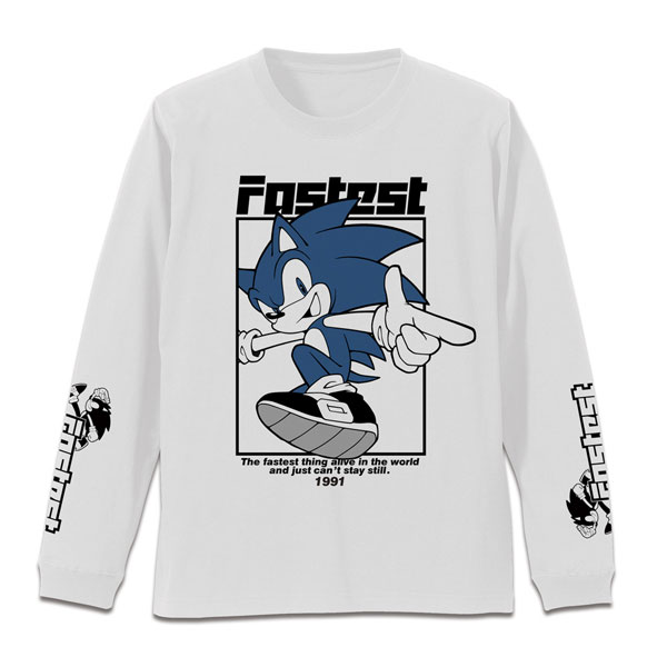 COSPA Sonic the Hedgehog Sleeve Rib Long Sleeve T-shirt /WHITE-S รูปภาพ 1
