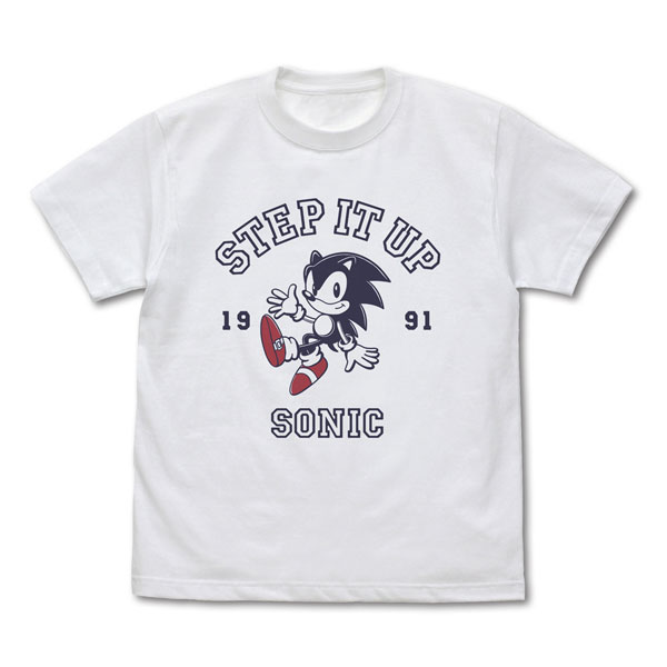 COSPA Sonic the Hedgehog Classic Sonic "STEP IT UP" T-shirt /WHITE-L รูปภาพ 1
