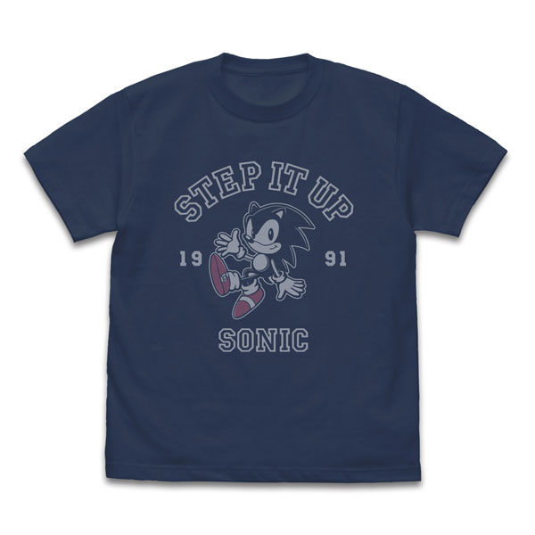COSPA Sonic the Hedgehog Classic Sonic "STEP IT UP" T-shirt /SLATE-L รูปภาพ 1