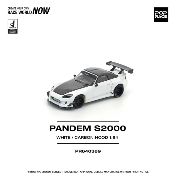 POP RACE 1/64 PANDEM S2000 White Carbon Hood รูปภาพ 1