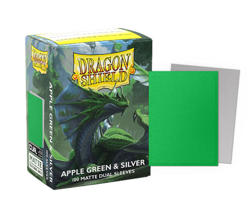 AT-15073 ｽﾀﾝﾀﾞｰﾄﾞｻｲｽﾞ Matte Dual Apple Green & Silver(100枚入り)