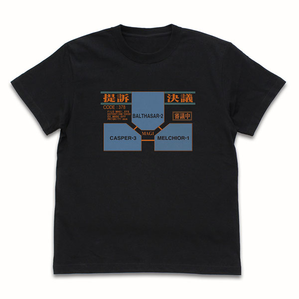 EVANGELION "Neon Genesis Evangelion" MAGI System T-shirt /BLACK-XL